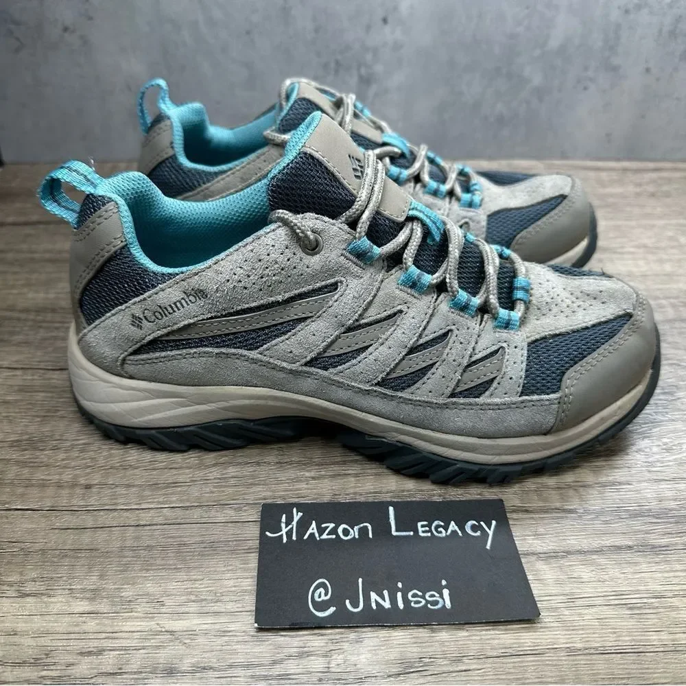 Columbia~Women's~Crestwood‎ Low Hiker Shoes Waterproof Gray/Blue~Size 7